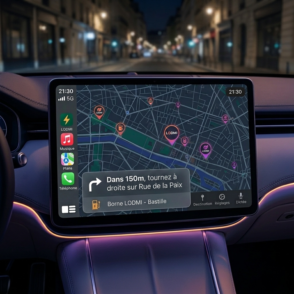 Application LODMI sur Apple CarPlay et Android Auto